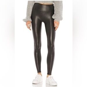 SPANX Petite Length Faux Leather Legging in Black, Size XS